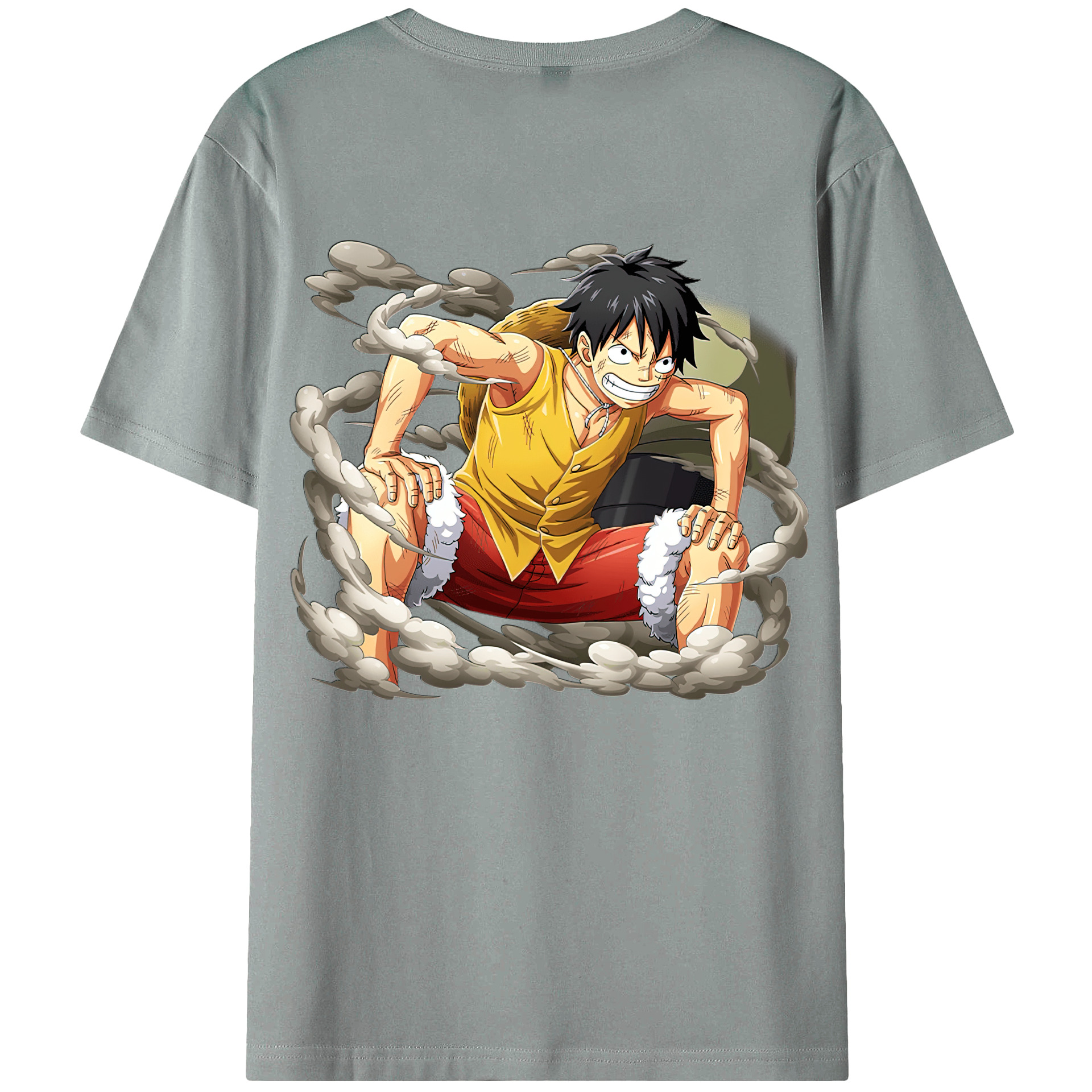 ワンピース モンキー・D・ルフィ ONE PIECE Monkey D. Luffy 綿100％ メンズ半袖Tシャツ（バックプリント） 通気性